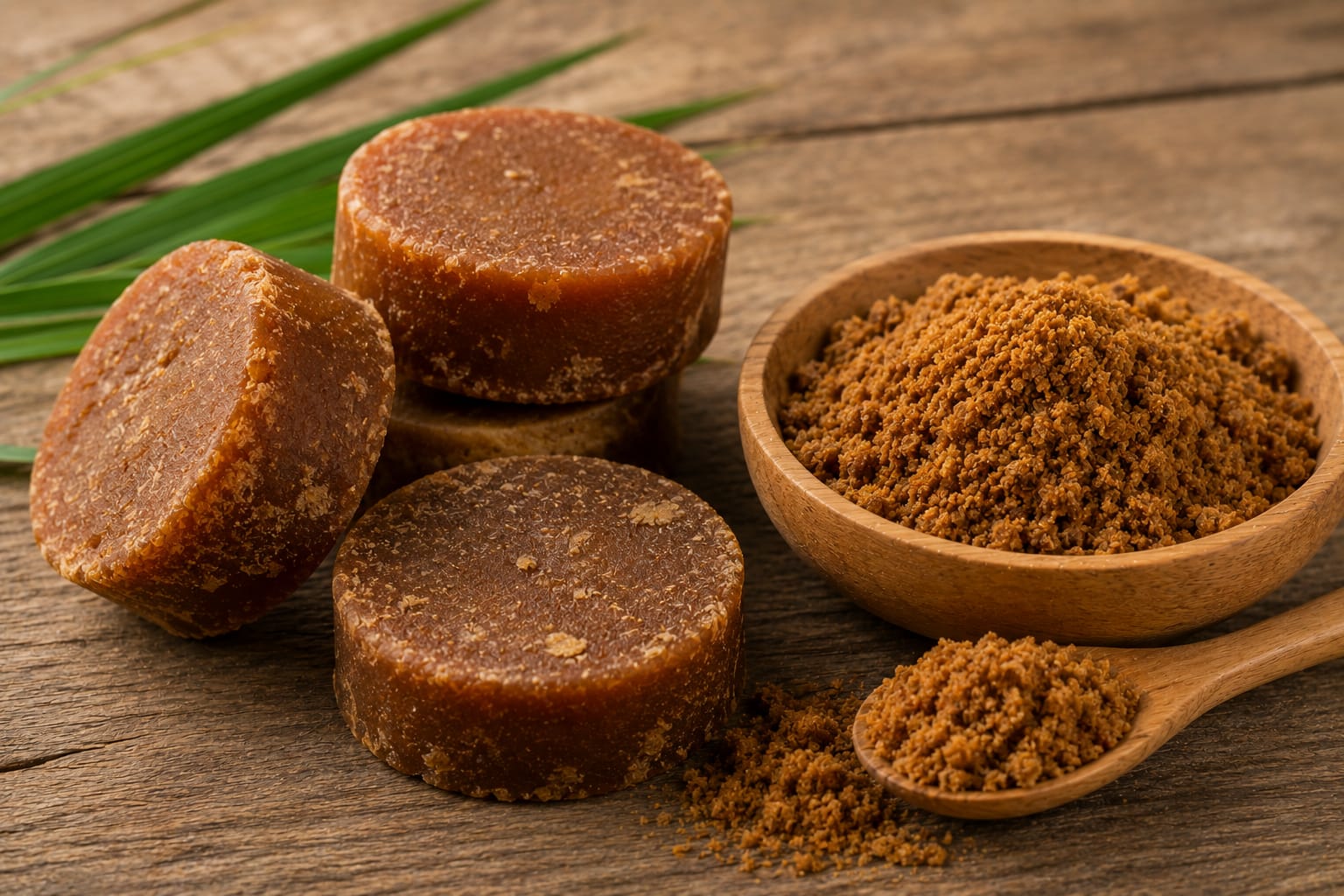 Premium natural palm sugar with rich caramel taste